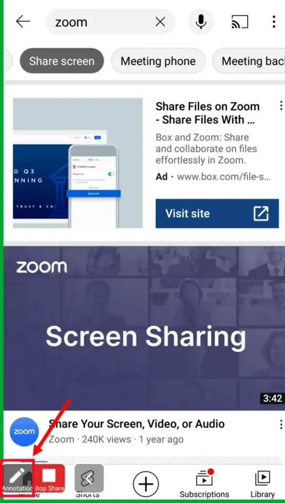 Zoom on Mobile Device
